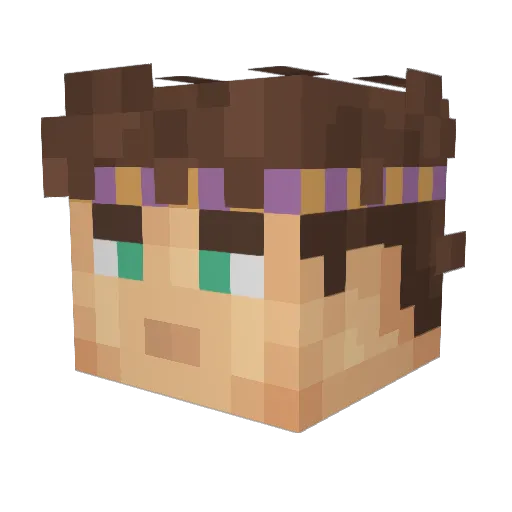 KnifeFury Minecraft avatar head, 3D render