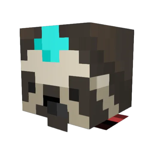 KnightDaguss Minecraft avatar head, 3D render