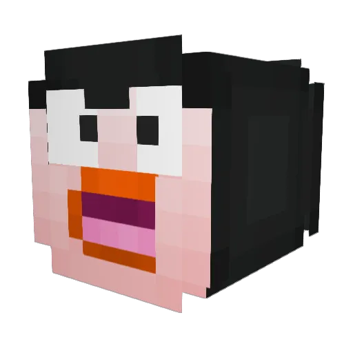 KnightFire4 Minecraft avatar head, 3D render