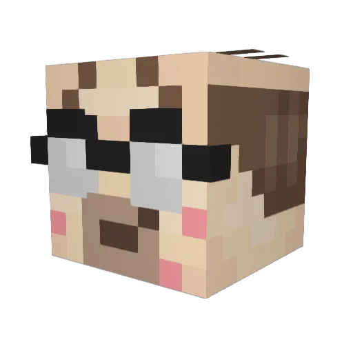 Knightclubs Minecraft avatar head, 3D render