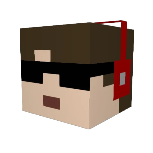 Knissa Minecraft avatar head, 3D render