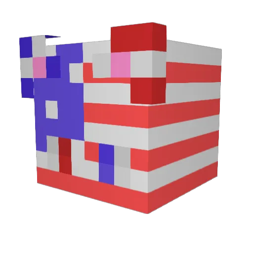 Knitfe Minecraft avatar head, 3D render
