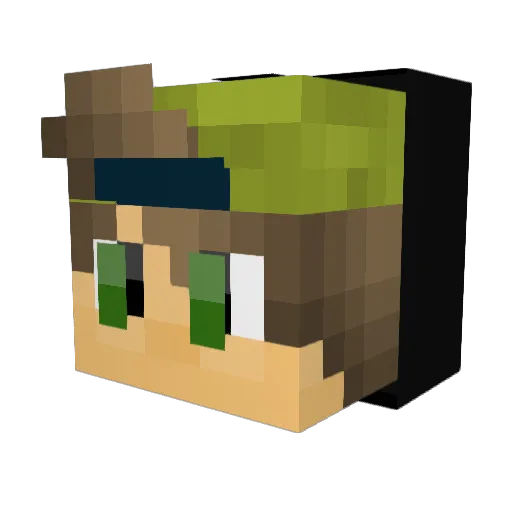 Knittie Minecraft avatar head, 3D render