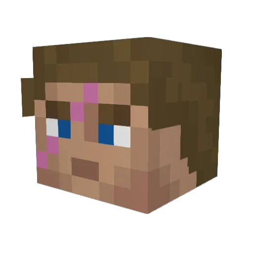KnjHD Minecraft avatar head, 3D render