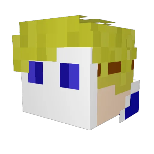 Knochenquetscher Minecraft avatar head, 3D render