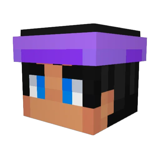 Knockout Minecraft avatar head, 3D render