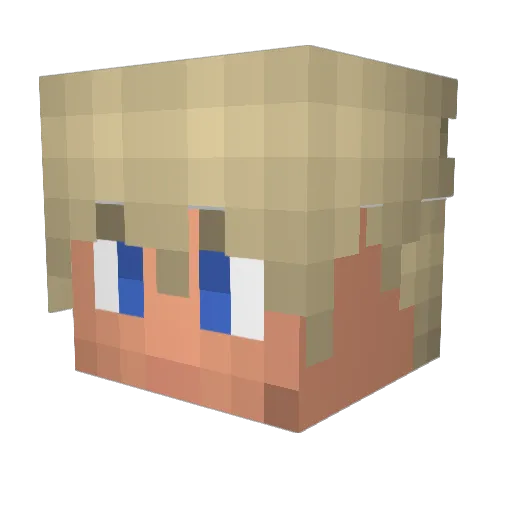 Knouhh Minecraft avatar head, 3D render
