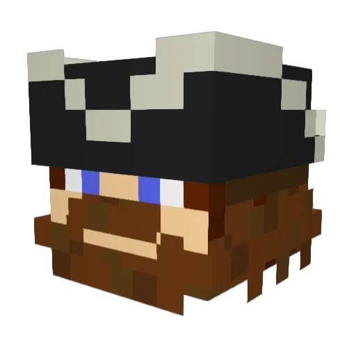 Knowbul Minecraft avatar head, 3D render