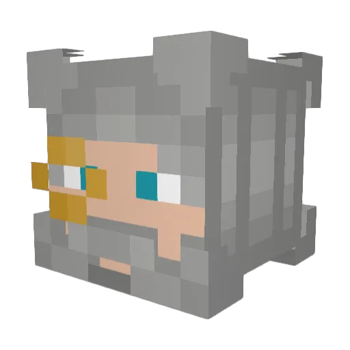 KnowingNo Minecraft avatar head, 3D render