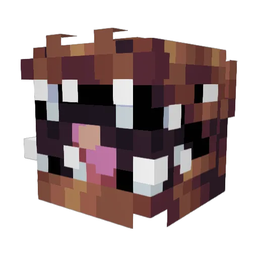 Knuckletwo Minecraft avatar head, 3D render