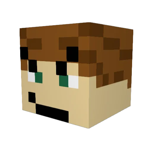 Knudxen Minecraft avatar head, 3D render