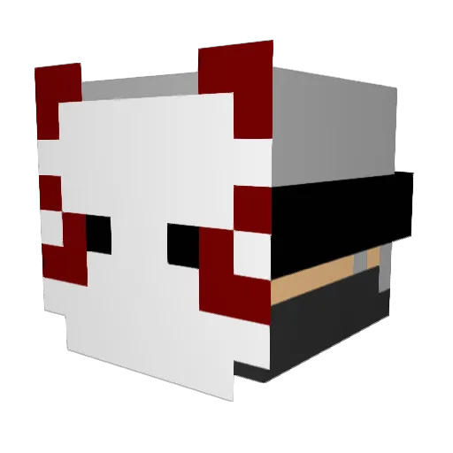 Knuffelwau Minecraft avatar head, 3D render