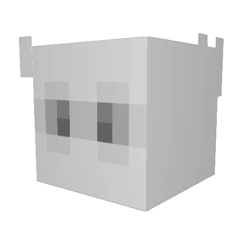 Knuffyderechte Minecraft avatar head, 3D render