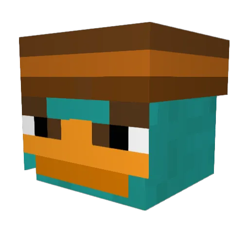 Knutsy Minecraft avatar head, 3D render