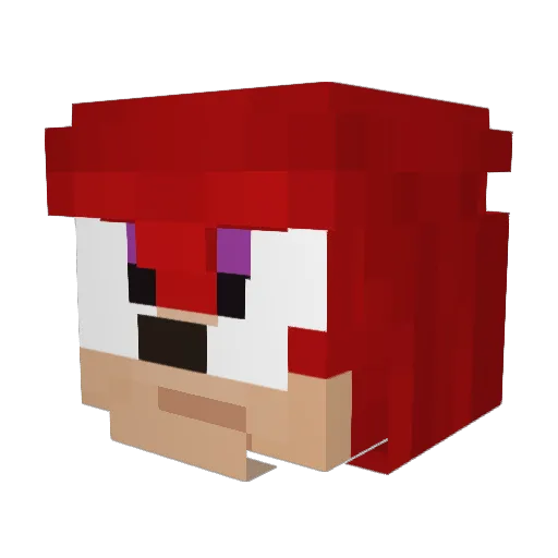 KnuxWich Minecraft avatar head, 3D render