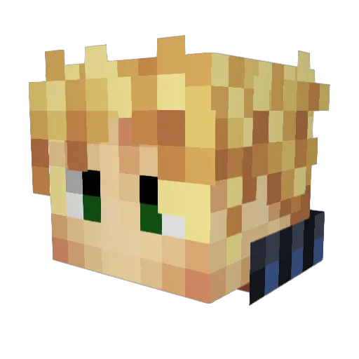 KnuxZSniperwolf Minecraft avatar head, 3D render