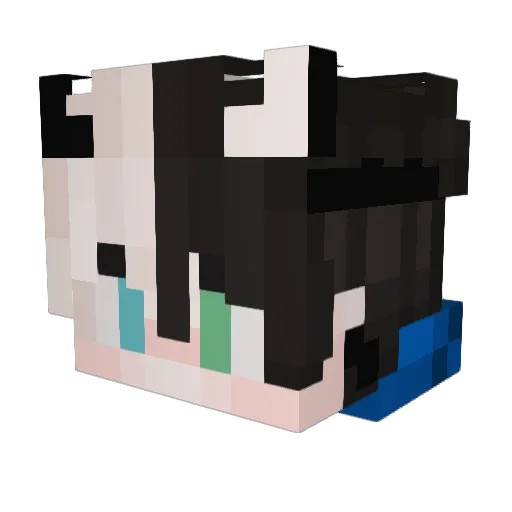 Knxcked Minecraft avatar head, 3D render