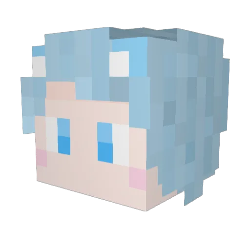 Ko_No_YiKe_Da Minecraft avatar head, 3D render