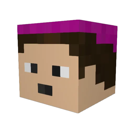 Koanu Minecraft avatar head, 3D render