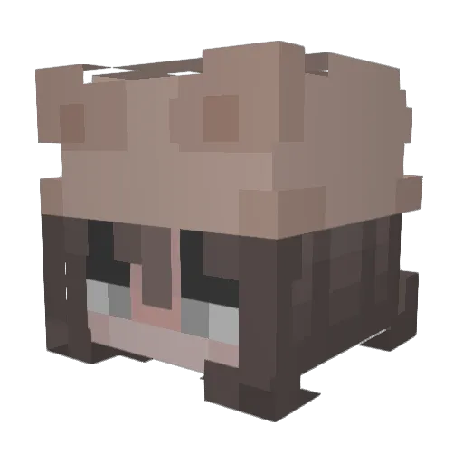 KobaBear Minecraft avatar head, 3D render