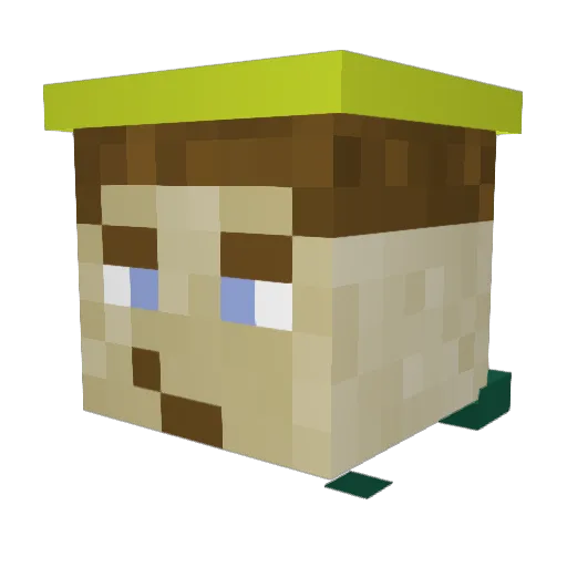 Kobadare Minecraft avatar head, 3D render