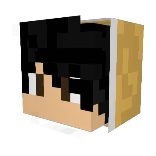 Kobechu Minecraft avatar head, 3D render