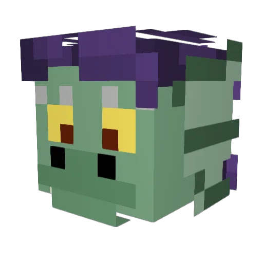 KoboldVal Minecraft avatar head, 3D render
