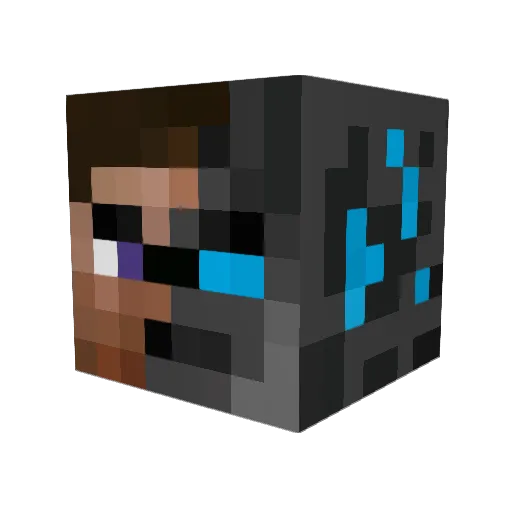 Kobozo Minecraft avatar head, 3D render