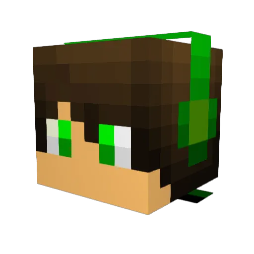 KobraGreen Minecraft avatar head, 3D render