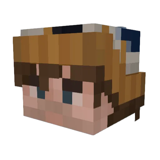 KobuTraveler Minecraft avatar head, 3D render