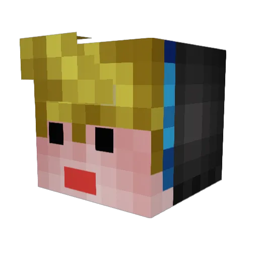 Kobzik Minecraft avatar head, 3D render