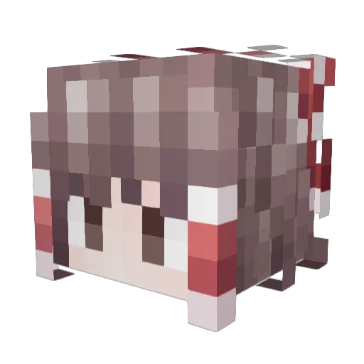 Kochiya_Sanae Minecraft avatar head, 3D render