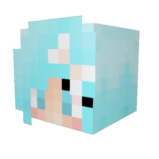 Kodajin Minecraft avatar head, 3D render