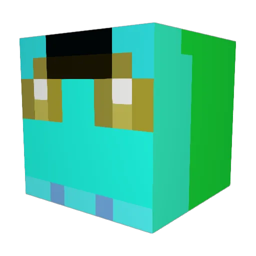 Kodaniel Minecraft avatar head, 3D render