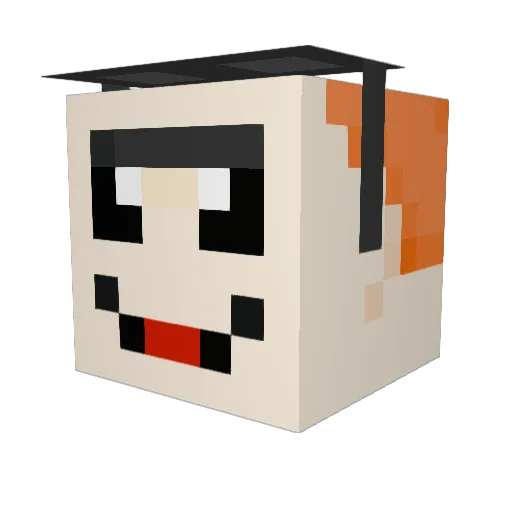 Koekelas Minecraft avatar head, 3D render