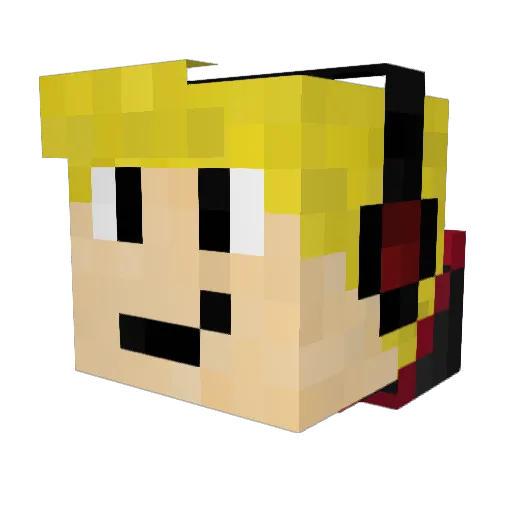 KoenigFuchs Minecraft avatar head, 3D render
