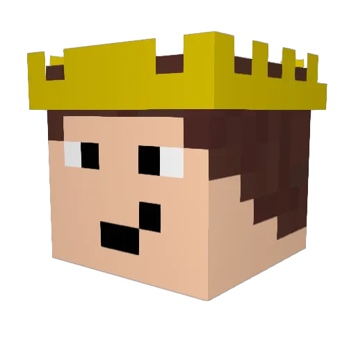 Koenigliche Minecraft avatar head, 3D render