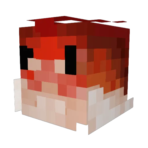 Koenigskrabbe Minecraft avatar head, 3D render