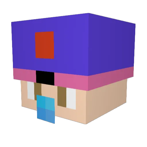 Koenma Minecraft avatar head, 3D render