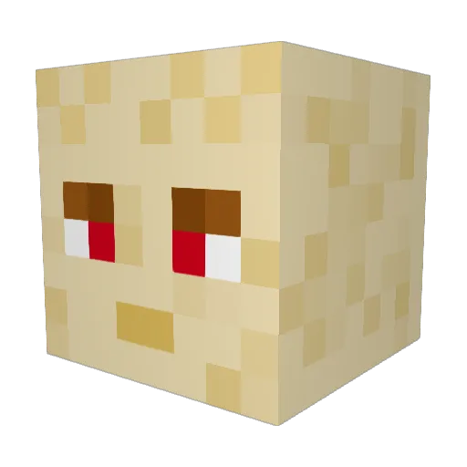 Koerbsi Minecraft avatar head, 3D render