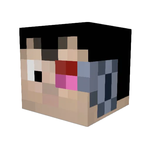 Kohanai Minecraft avatar head, 3D render