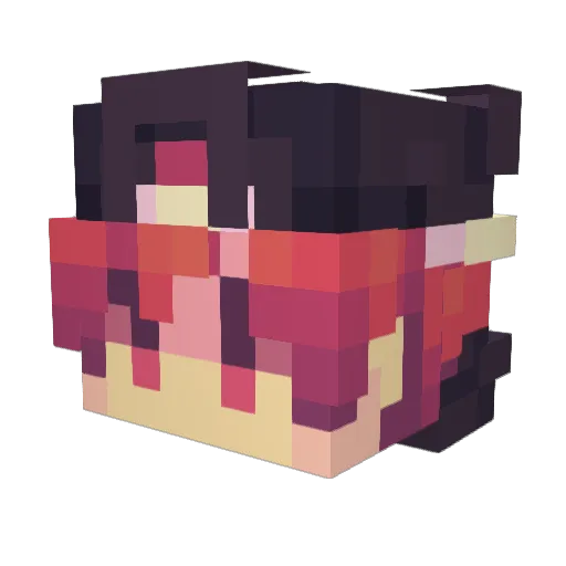 Koharu_03 Minecraft avatar head, 3D render