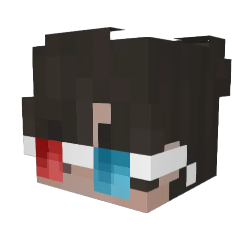 Kohpo_ Minecraft avatar head, 3D render