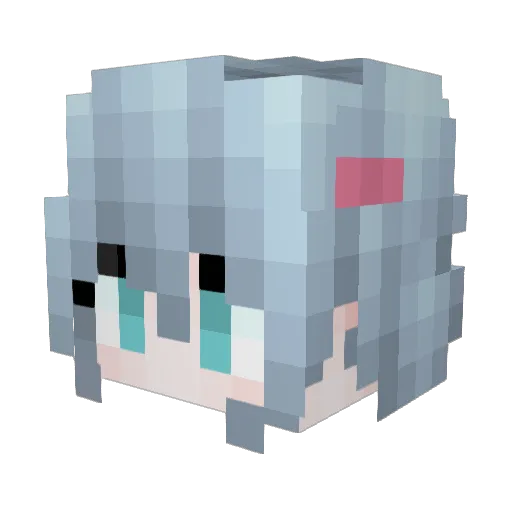 Kohrei Minecraft avatar head, 3D render