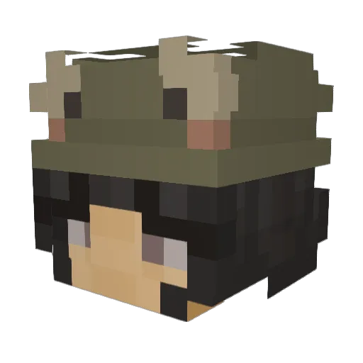 Kohzuma Minecraft avatar head, 3D render