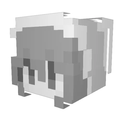 Koi62 Minecraft avatar head, 3D render