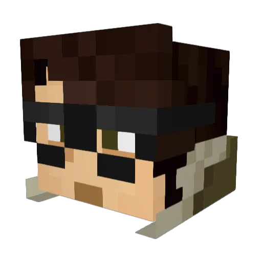 KoiSAKANA Minecraft avatar head, 3D render