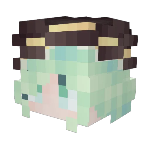 Koishimeow Minecraft avatar head, 3D render