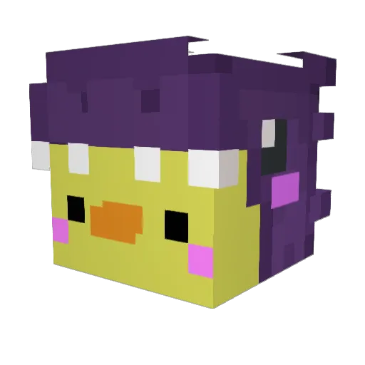 Koity Minecraft avatar head, 3D render