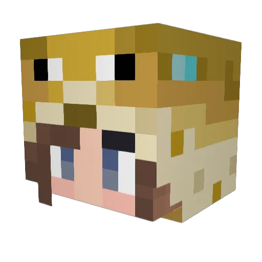 Koji69 Minecraft avatar head, 3D render